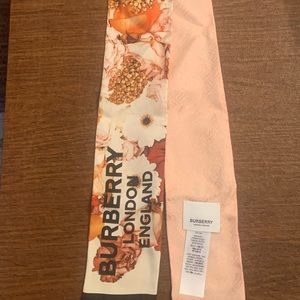 Burberry pink floral silk scarf
